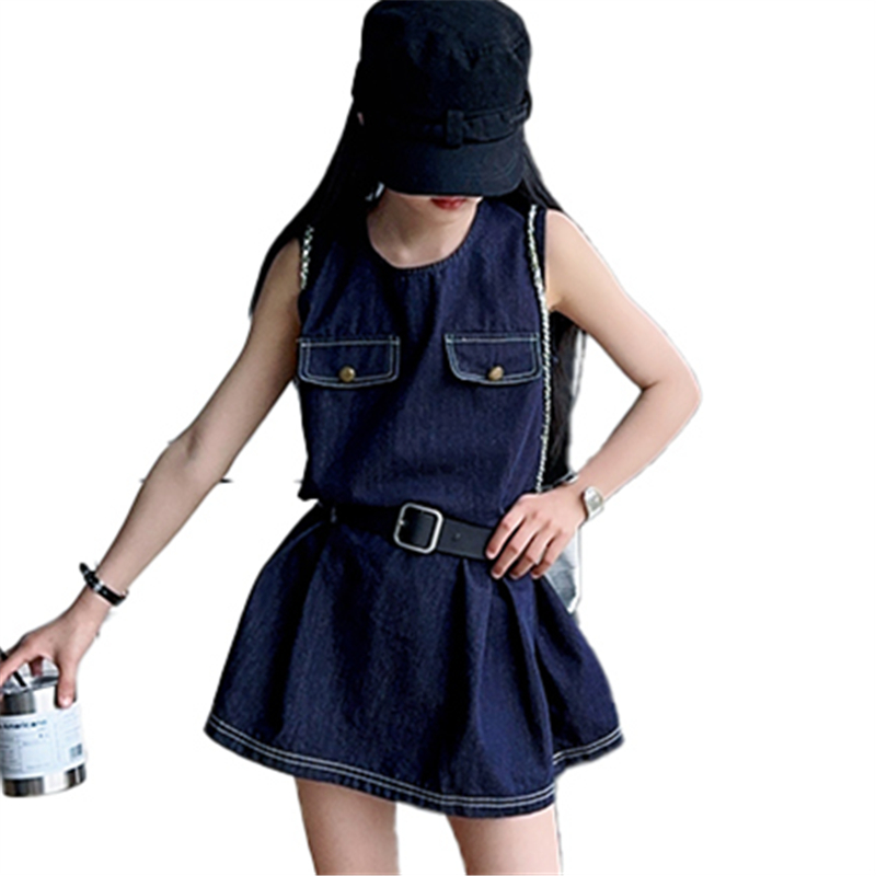 Vintage Fashion Streetwear - Gaun Bodysuit Denim Fashion Anak Bergaya