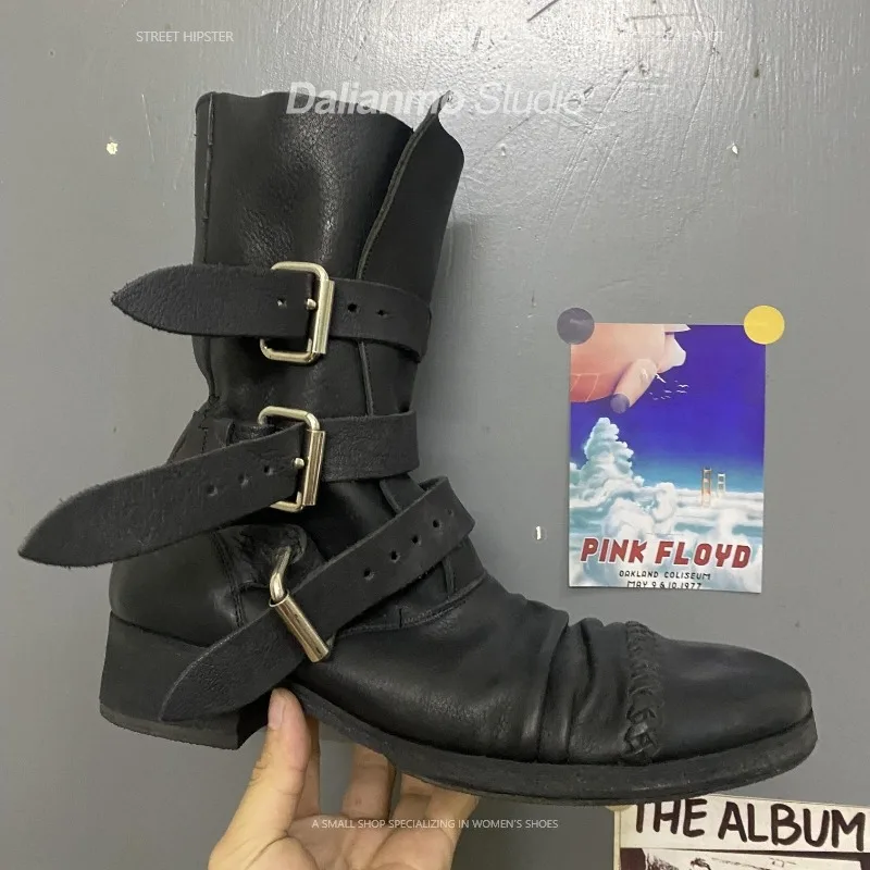 Vintage Fashion Mens - Sepatu Bot Kulit Asli Pria Model