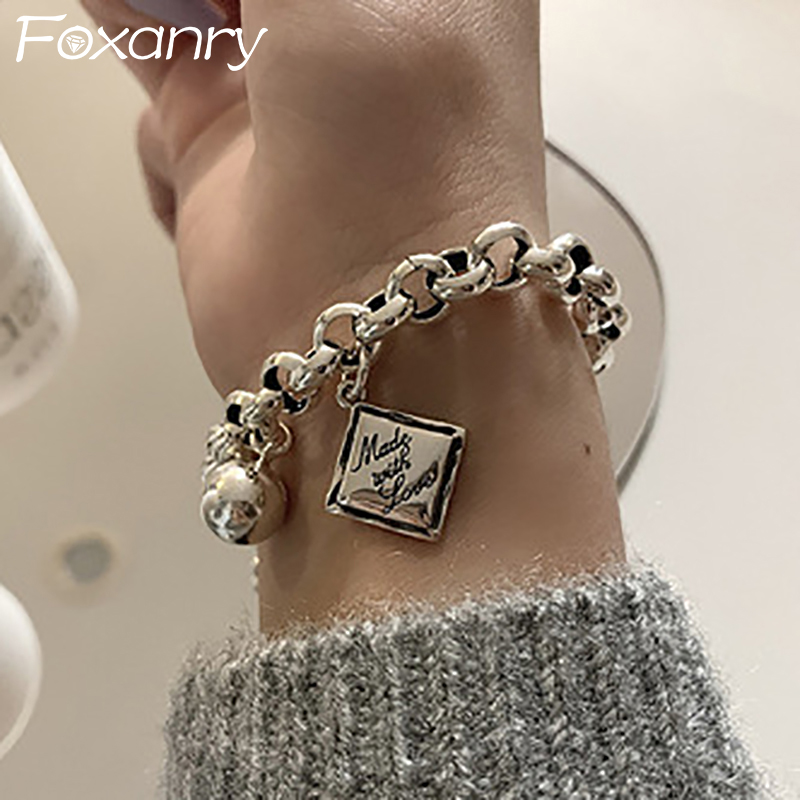 Vintage Fashion Tags - FOXANRY Brcacelet Punk Tag Huruf Inggris