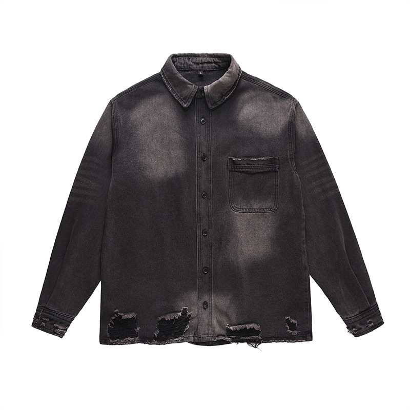 Vintage Fashion Y2K - Jaket Jeans Pria High Street Model