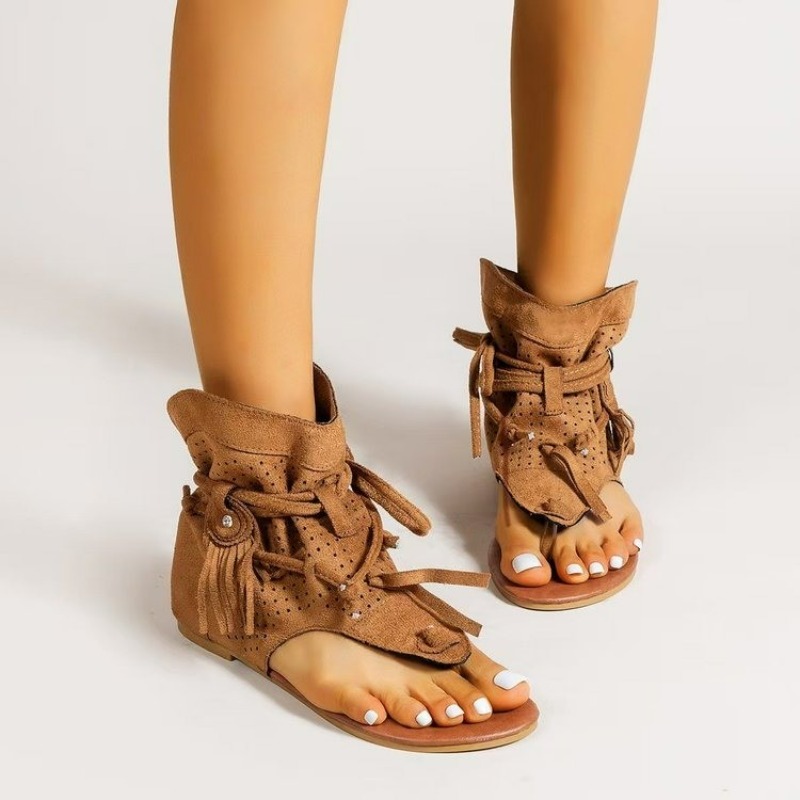 Vintage Fashion Rome - Sandal Wanita 2026 Retro Gladiator Sepatu