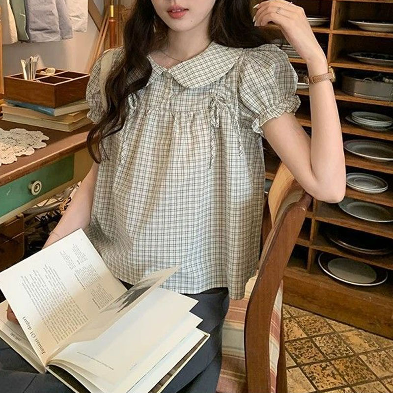 Vintage Fashion Dolls - Pakaian Wanita Kemeja Korea Kerah Boneka