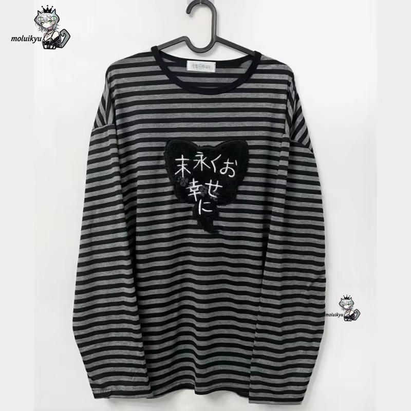 Vintage Fashion Y2K - Kaos Lengan Panjang Kerah O Vintage