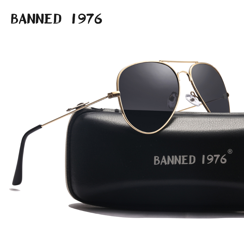 Vintage Fashion Brand Names - Kacamata Hitam Penerbangan Terpolarisasi Bingkai Logam