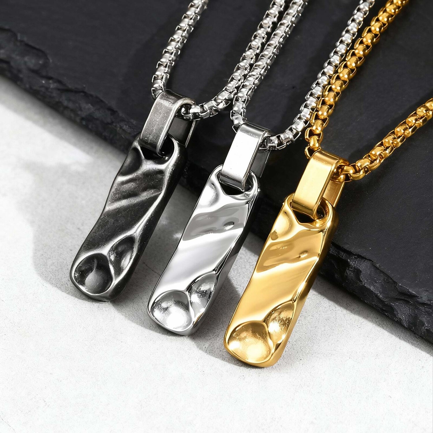 Vintage Fashion Tags - Kalung Liontin Dogtag Kecil untuk Pria