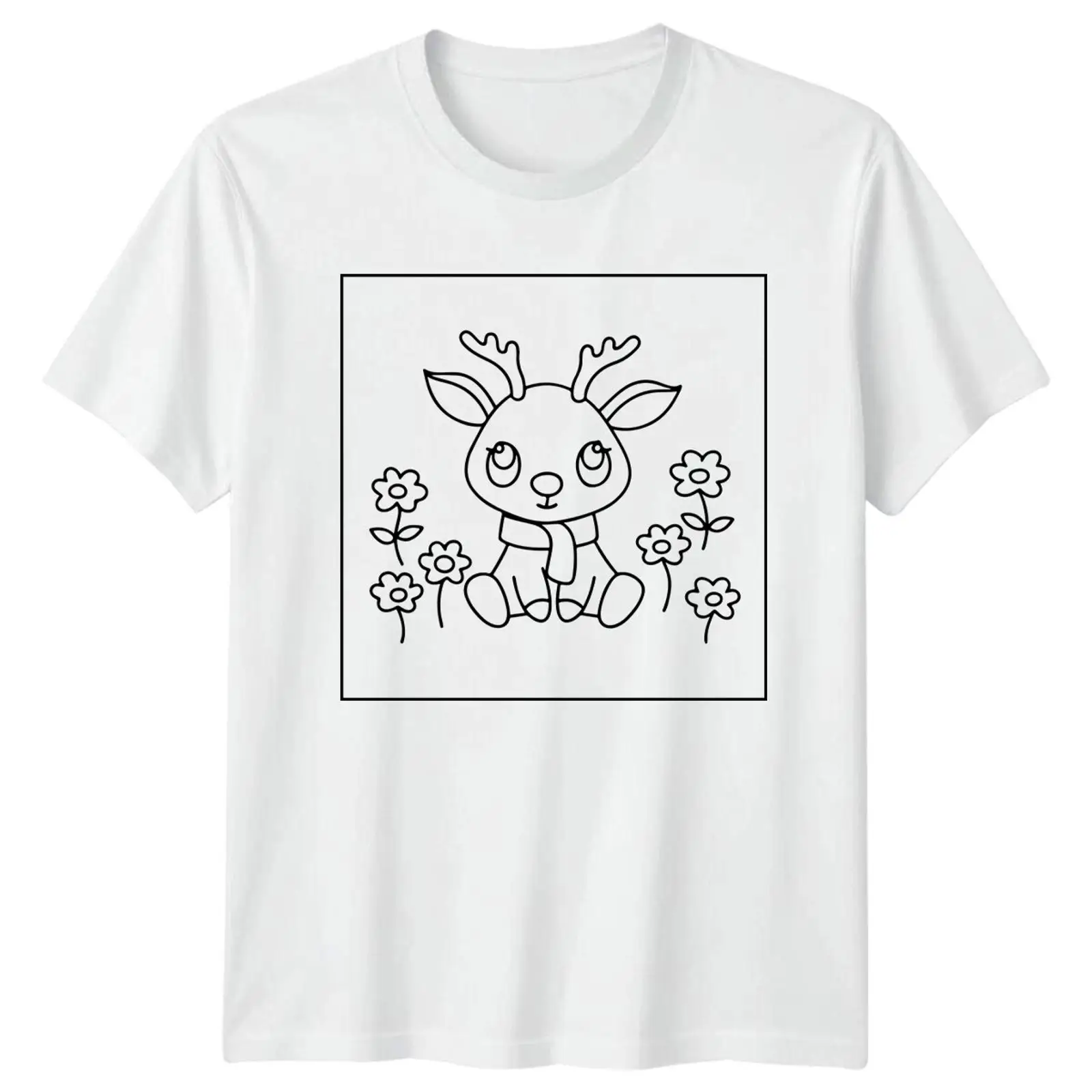 Vintage Fashion Herren - Kaos Pria Wanita Motif Rusa Bunga