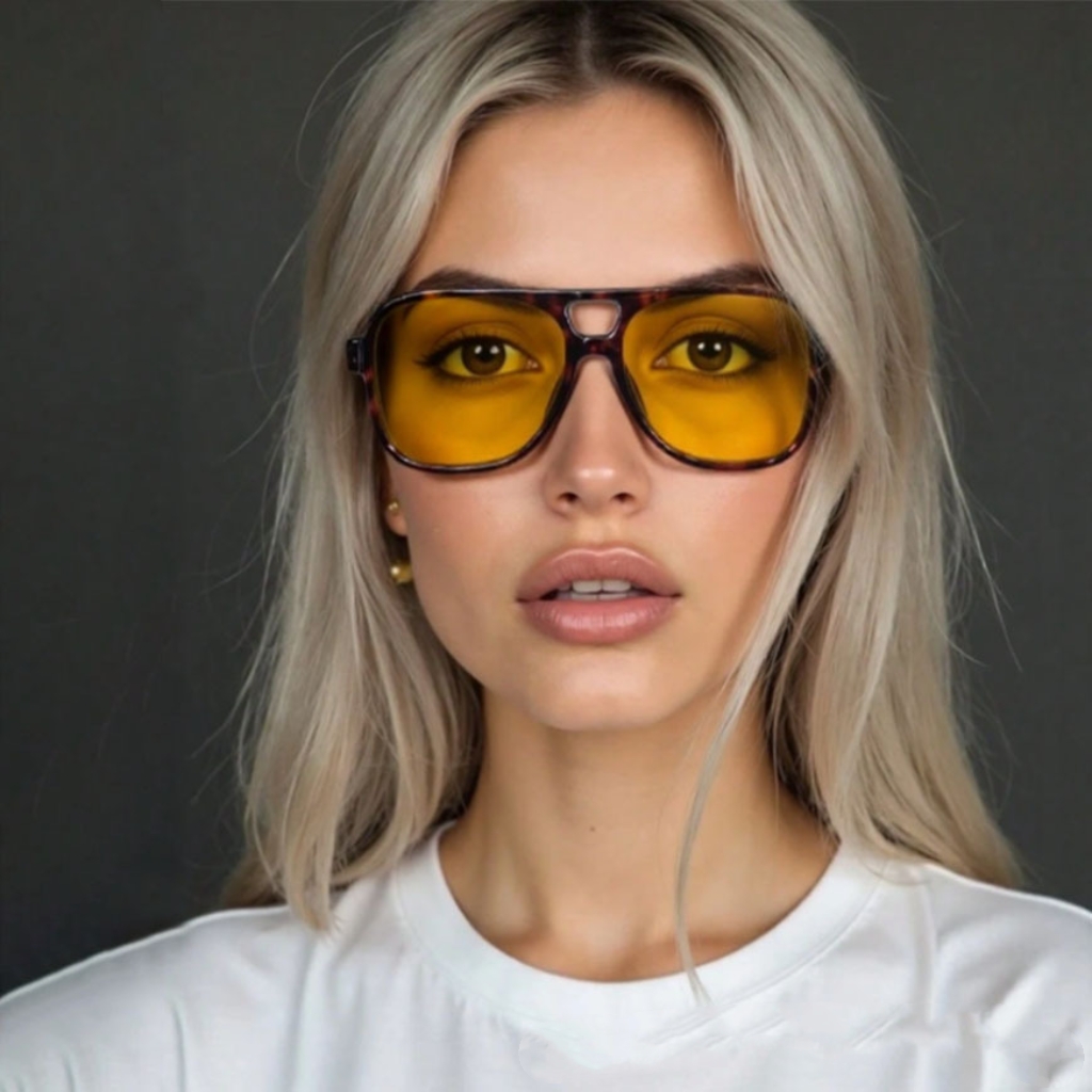 Vintage Fashion Streetwear - Kacamata Pilot Double Bridge Desainer Klasik