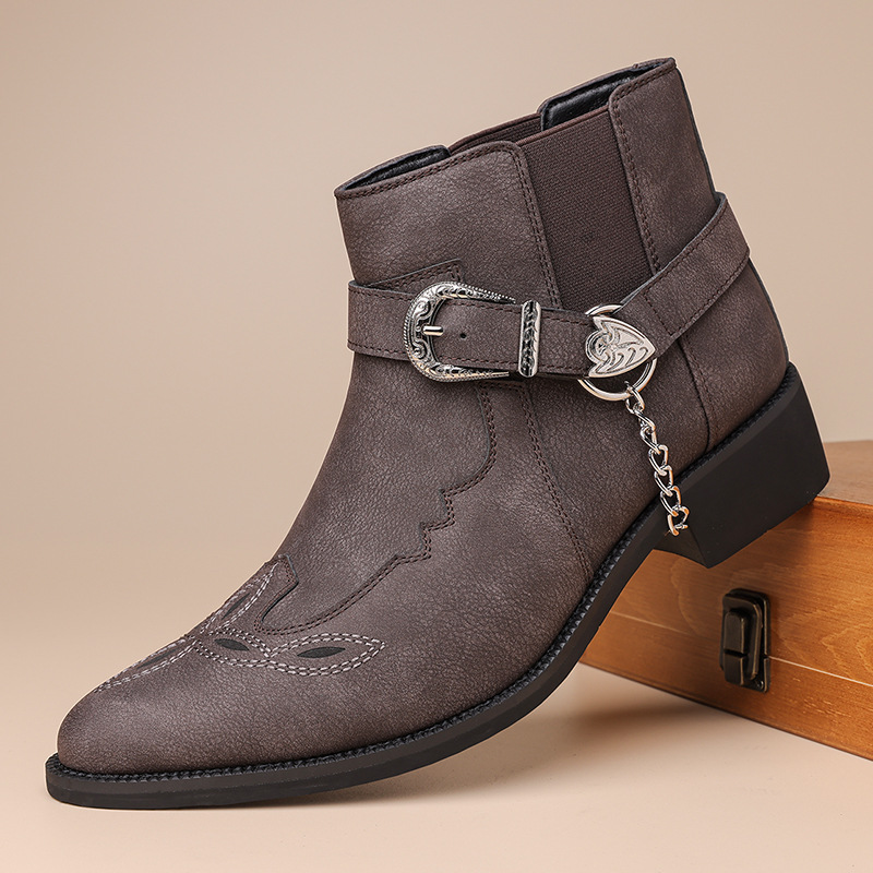 Vintage Fashion Mens - Sepatu Bot Koboi Vintage Pria Retro