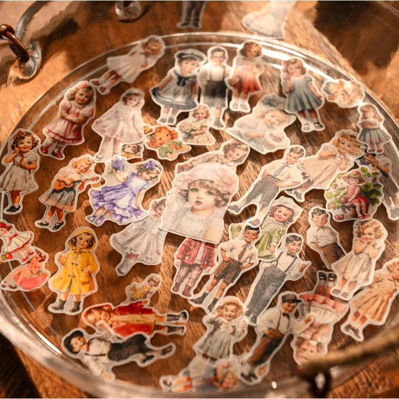 Vintage Fashion Dolls - 50pcs Stiker Boneka Kertas Vintage untuk