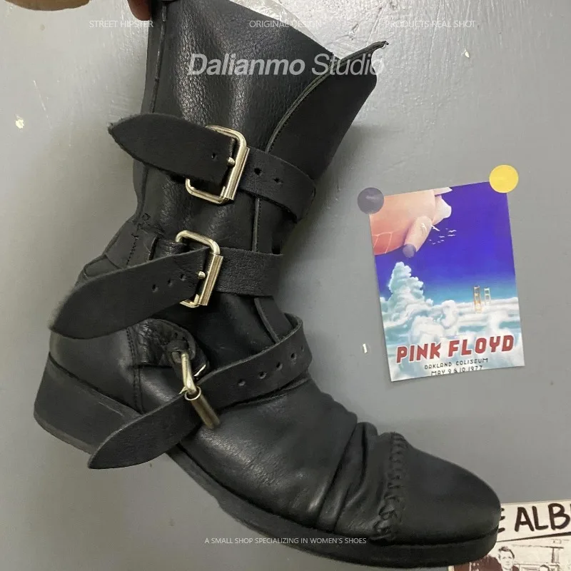 Sepatu Bot Kulit Asli Pria Mod - Vintage Fashion Mens ulasan dan harga