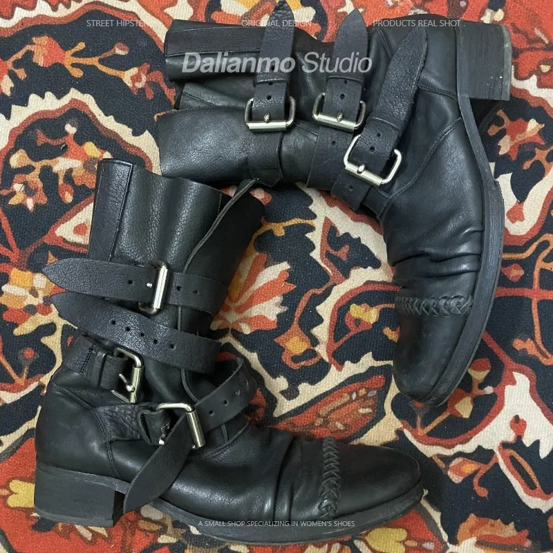 Sepatu Bot Kulit Asli Pria Mod - Vintage Fashion Mens ulasan dan harga