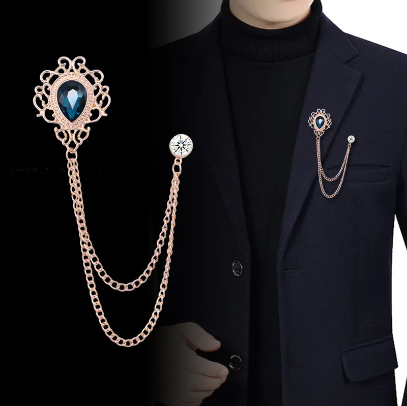 Pin Kerah Kristal Berlian Imit - Vintage Fashion Mens ulasan dan harga