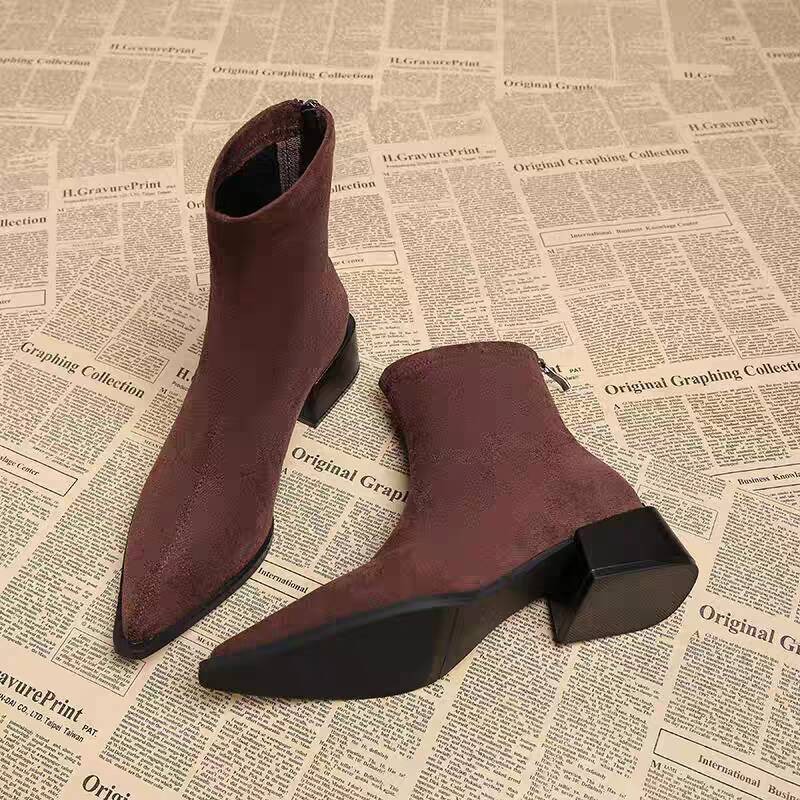 Sepatu Bot Wanita Hak Rendah M - Vintage Fashion Rome ulasan dan harga