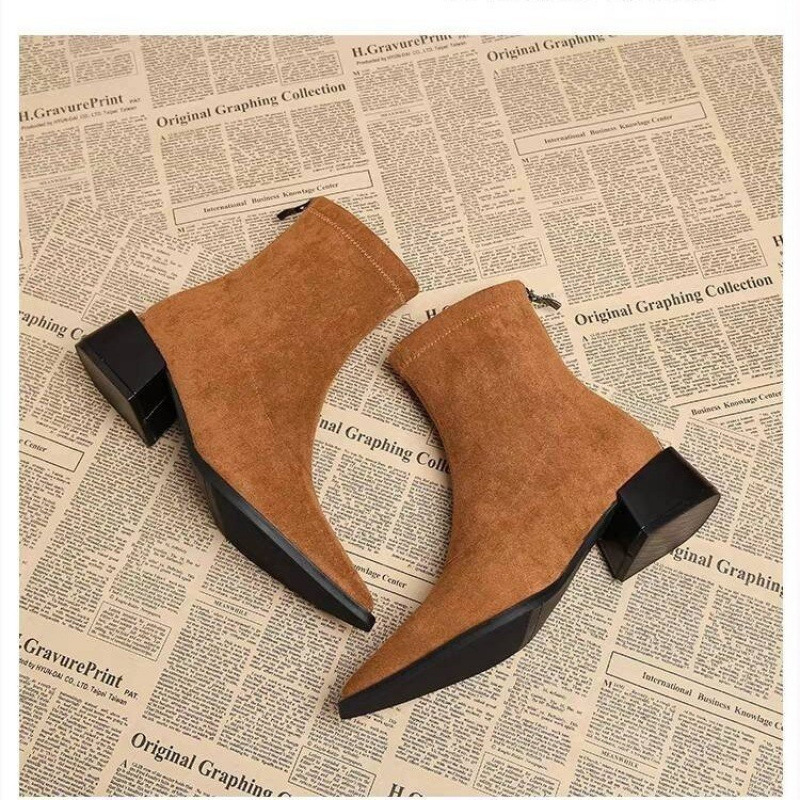 Sepatu Bot Wanita Hak Rendah M - Vintage Fashion Rome ulasan dan harga