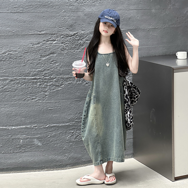 Gaun Denim Tanpa Lengan Kualit - Vintage Fashion Streetwear ulasan dan harga