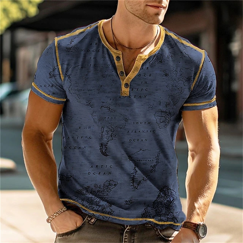 Kaos Henry Pria Lucu dengan Ce - Vintage Fashion Mens ulasan dan harga