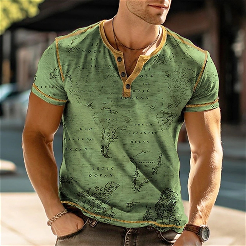 Kaos Henry Pria Lucu dengan Ce - Vintage Fashion Mens ulasan dan harga